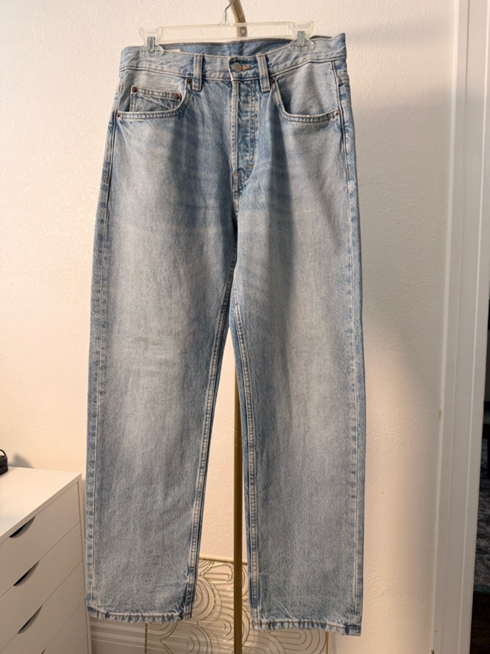 Zara Light Wash Straight Leg Jeans High Rise Denim Women’s Size 6 EUR 38 30